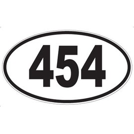 Number 454 Oval Sticker