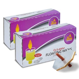 Ner Mitzvah Octagon Floating and Cotton Wicks, Cork Disc Holders for Oil Cups, Bonus Wick Removal Tweezers - 100 Count (Approx.)