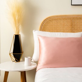 Rillza 100% Pure Mulberry Silk Pillowcase for Hair and Skin, Hidden Zipper (Rose Pink, King 20''x36'', 1 PC), Anti Acne Wrinkle, Soft Smooth, Premium Gift Box, Grade 6A Silk Pillow Case