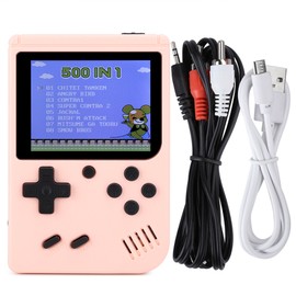 Retro Game Machine Handheld Game Console Nostalgic Mini Recreational Machine Equipmentpink 400 in one singles