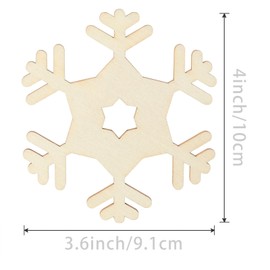 Wooden Snowflake Shape Unfinished Wood Snowflake Pieces Blank Wood Pieces Wooden with Twines Art Ornaments for Christmas Wedding Birthday Party Thanksgiving Day Decoration 20Pcs