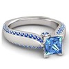 Dabangjewels Awesome Solitaire 1.33cttw Princess-Cut Blue Topaz Stone Wedding Engagement