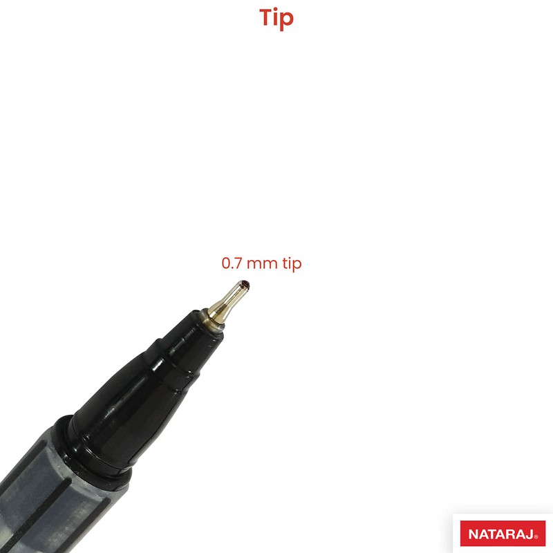 Nataraj Ballpoint Pens, Pack, 0.7mm Fine Point, Smooth Ball Pens,