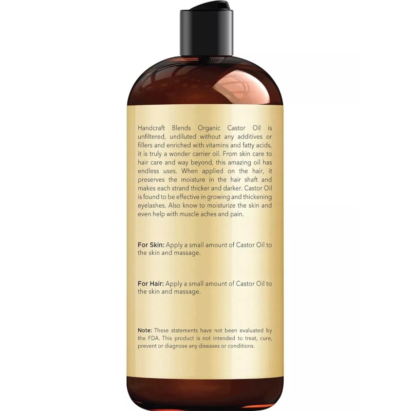 Organic Castor Oil Aceite De Ricino Natural Organico 16 oz
