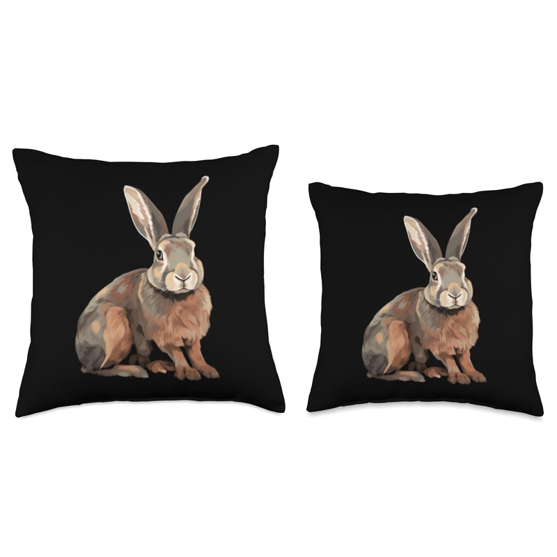 Flemish Giant Rabbit Throw Pillow