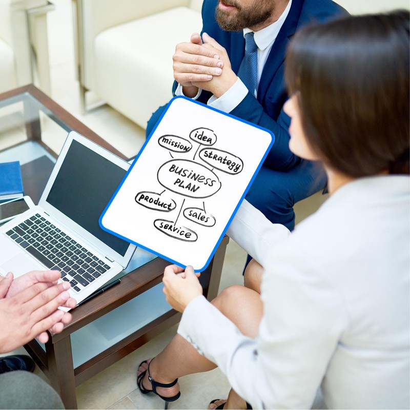 QUEENLINK Double Sided Whiteboard 21×30cm (Blue)