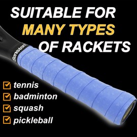 Senston Pack of 5 Racket Grip Tape Mat PU Skin with High Friction for Replacing Racket Grips