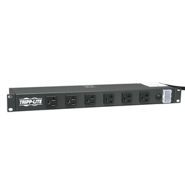 Tripp Lite 12-Outlet Rackmount PDU Power Strip, Six Front & Six Rear Facing Outlets, 20A, 120V, 15ft Cord with L5-20P Plug, Horizontal 1U Rack Mount, Lifetime Manufacturer's Warranty (RS-1215-20T)