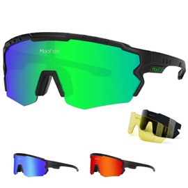 MooFee - anteojos de sol deportivas polarizadas para hombre y mujer, anteojos de ciclismo para bicicleta, para conducir, ciclismo, correr, pesca