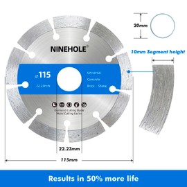3 x Diamond Discs 115 mm, Universal Diamond Cutting Disc for Concrete, Granite, Stone, Brick, Masonry, Building Materials, Diamond Cutting Disc with High Cutting Performance
