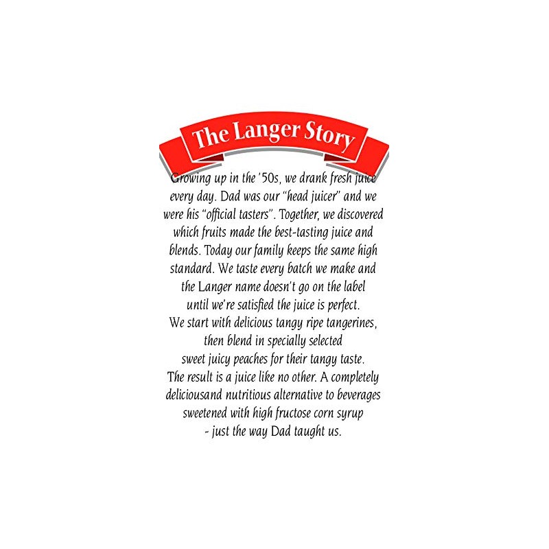 Langers Tangerine Peach Cocktail, 64 Fl Oz (Pack of 8)