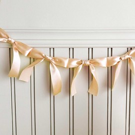 JeVenis 2Pcs Peach Garland Peach Bow Ribbon Banner Coquette Bachelorette Party Coquette Birthday Party