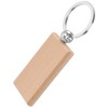 NINGWAAN Rectangle Wood Keychain Blanks, 60 Pieces, Unfinished Wooden Key