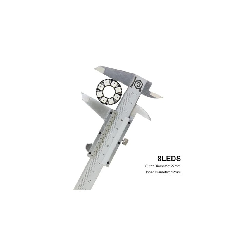 WS2812B RGB Full Colour LED Ring Modules, DC 5V, Black/White