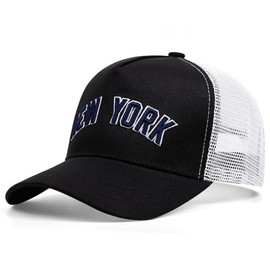 BOTUCA City Team Trucker Hat 3D Embroidered Baseball Cap Adjustable Mesh Hat for Men Women Black