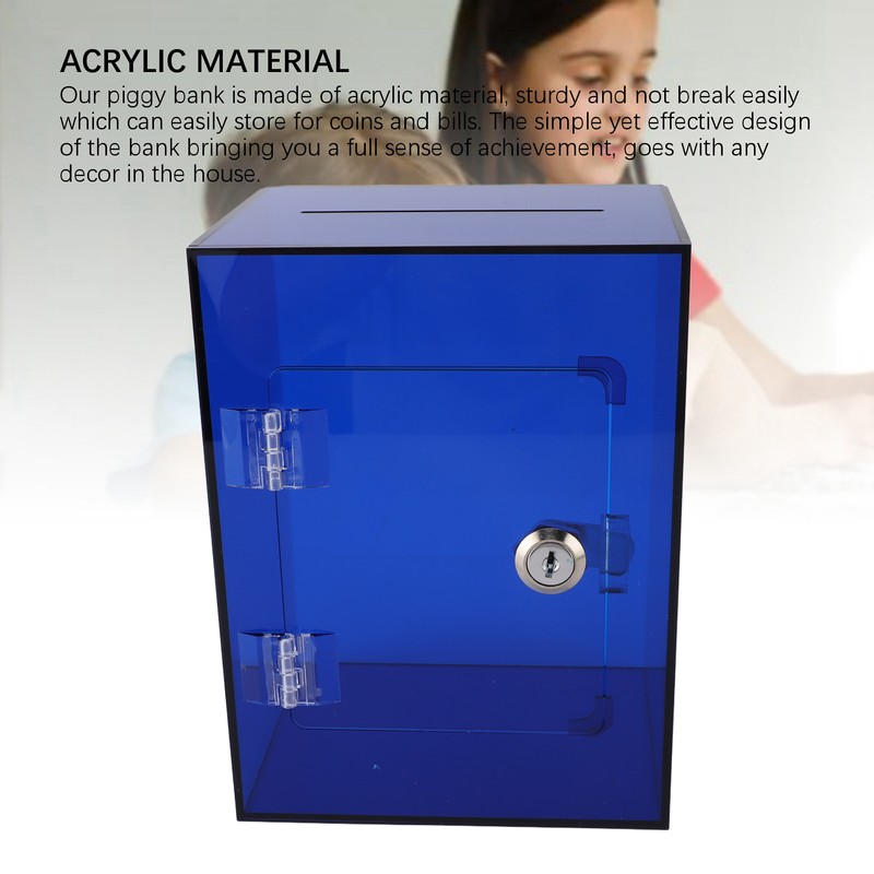 Clear Acrylic Piggy Bank for Adults Kids Openable Large Sturdy