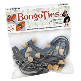 BongoTies Original Bongo Ties A5-01 ~ 10 Pack ~ HANDY TIES FOR CABLES AND OTHER UNRULY ITEMS