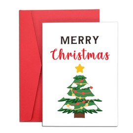 Merry Christmas Cards Boxed with Envelopes - Cute Christmas Card for Boys Girls Funny Christmas Gifts for Family Friends Star Tree Cards, Xmas Cards for Women Men Winter Holiday Greeting Card for Kids