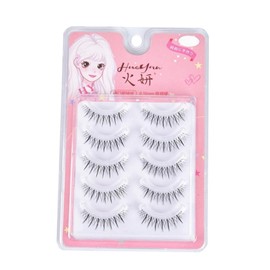 Dense Volume One Piece Type Wild Cute Design Easy to Apply Natural Long Eyelashes 10 Pairs Transparent Skin-09#