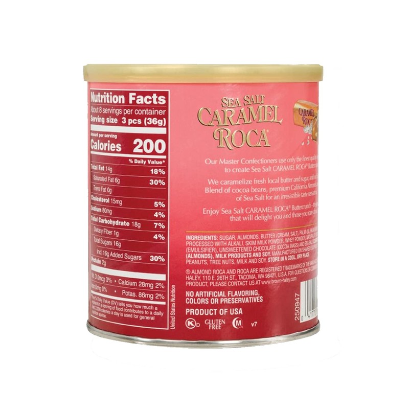 Almond Roca Pack of 2 Sea Salt Caramel Roca Canisters