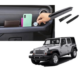 POETRYXIAO Wrangler JL - Bandeja organizadora de pasajeros con 2 compartimentos, caja de asas de agarre compatible con Jeep Wrangler JL JLU y Jeep Gladiator JT, accesorios interiores