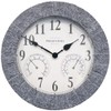 Presentime & Co Sandstone Outdoor Clock with Thermometer & Hygrometer