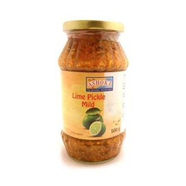 Ashoka Lime Pickle Mild | Mildly Spicy | Enhance The Taste of Indian Meals | Heathy Pickle | Unique Indian Flavours with Healthy Olive Oil | Try with Poppadoms | No Additives | Vegan | 500g Jar