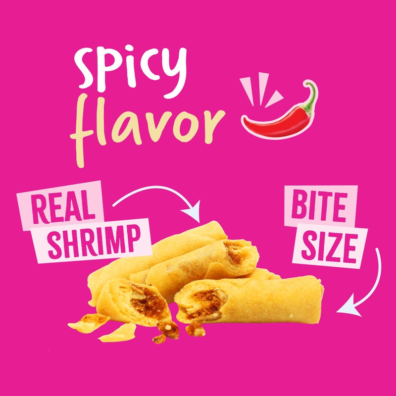 Jans Shrimp Spring Roll, Spicy Flavor, Crunchy Bite Size Snacks,