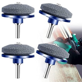LAOJU Lawn Mower Blade Sharpener Garden Tool Sharpener, 4 Pack Universal Rotary Lawnmower Sharpener Grinder Stone for Power Drill Hand Drill Spade Hoes Lawn Edger