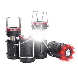 Lichamp 4 Pack LED Camping Lanterns, Battery Powered Lantern Flashlight COB Camp Light for Power Outages, Camping Supplies and Home Hurricane Supplies, H4BK