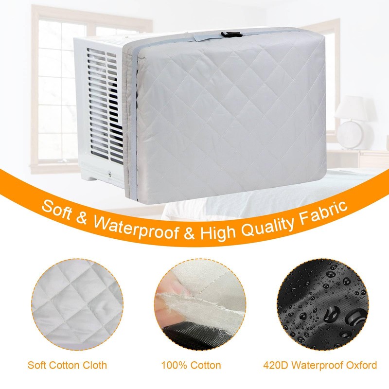 Demao Grey Window AC Covers for Inside, 21" × 15"×