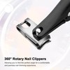 ILLFER Nail Clippers for Seniors Fingernail and Toenails, 360° Rotating