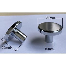Vandicka 4 Pcs Shiny Silver Cabinet Door Knobs & Drawer Pulls – Polished Chrome Round Knobs and Handles for Kitchen Cupboard Dresser Wardrobe, 28 * 20 mm