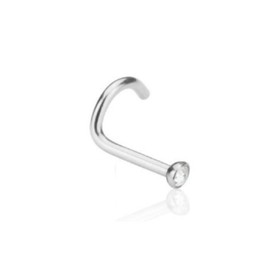 eeddoo Silver Crystal Stainless Steel Nose Stud, Stainless Steel, Crystal