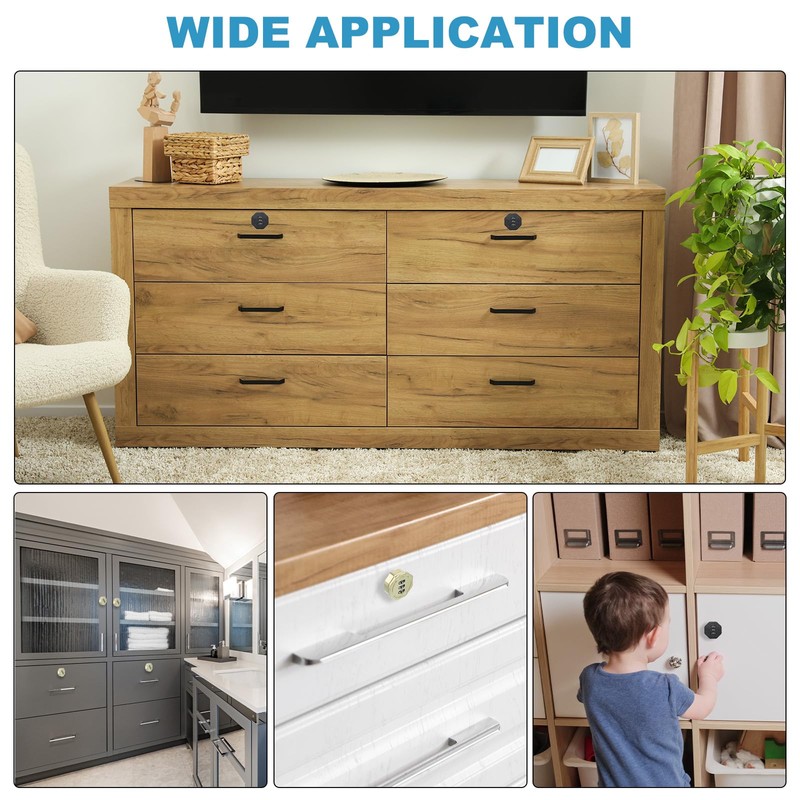 PATIKIL 組み合わせカムロック 亜鉛合金 キーレス 3桁パスワード ファイルキャビネットロック 1-3/16" シリンダー クロム仕上げ セキュリティロック