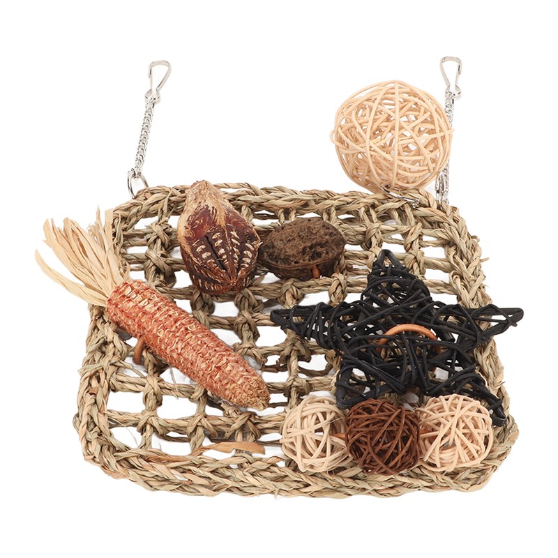 Bird Foraging Wall Toy Safety Parrot Woven Hanging Mat Climbing