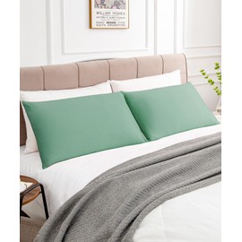 Warmstar Cotton Pillow Cases Standard Size Set of 2, 600 Thread Count Pillowcases 20x26 Inches, Soft Long Staple Cotton Pillowcases Breathable with Envelope Closure,Zephyr Green