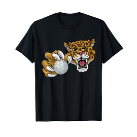 Jaguar Leopard Cheetah Panther Golf Ball Cartoon Character T-Shirt