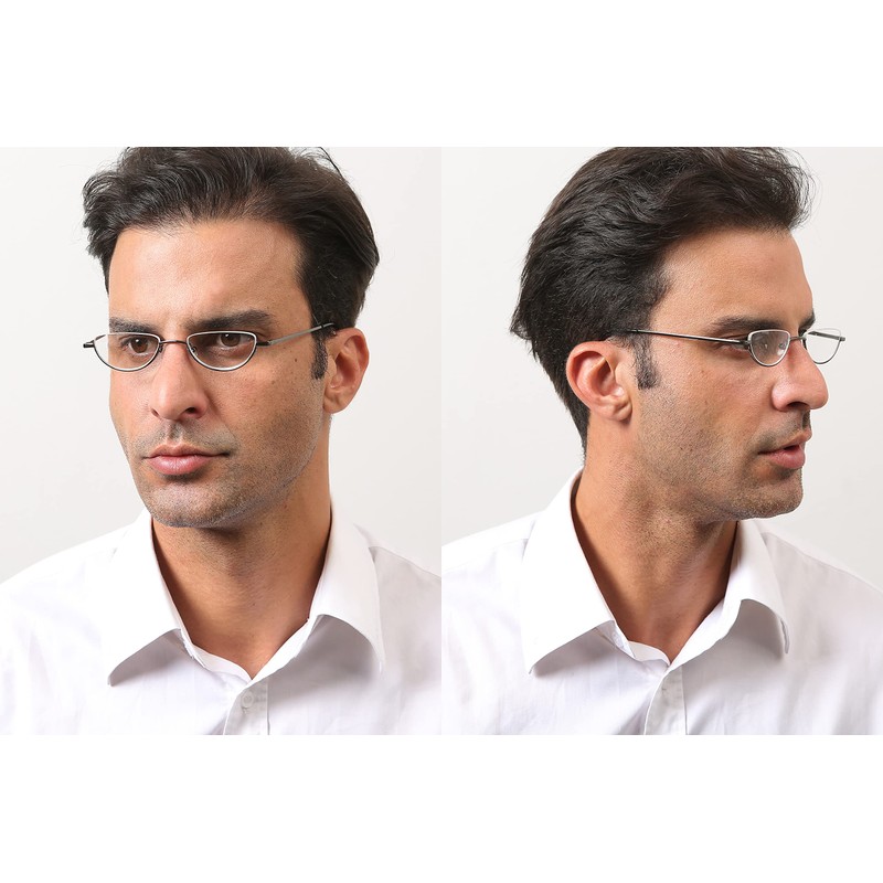 REAVEE 2 Pack Retro Designer Half Moon Reading Glasses Women