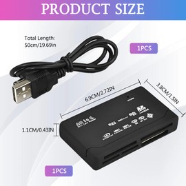 Kartenlesegerät, All-in-One USB 2.0 Kartenleser 6 in 1 für SD/TF/CF/M2/XD/MS, Multi Speicherkartenleser Adapter, Plug and Play, Kompakter Speicher Kartenadapter für Windows und Mac
