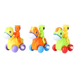 CIYODO 3pcs Cartoon Horse Toy Automatic Car Plaything for Boys and Girls Educational Fun Random Birthday for Toddlers
