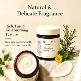 Nepimi Organics Deep Joint Calming Cream, Moisturizing Massage Topical Body Cream for Shoulders, Knees, Elbows & Back,120 ml/4.06 oz (2 Pcs)
