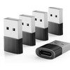 Magnet, USB-A Male to USB-C Female Adapter, Pack 5, Standard