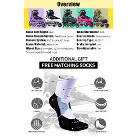 PAPAISON Adjustable Inline Skates for Kids and Adults with Full Light Up Wheels, Outdoor Roller Blades for Girls and Boys, Men and Women