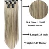 Hair Extensions Brown Blonde Clip in Hair Extensions Synthetic Long