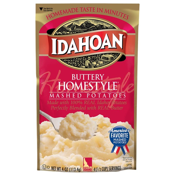 Idahoan Buttery Homestyle Mashed Potatoes, 4 oz (Pack of 12)