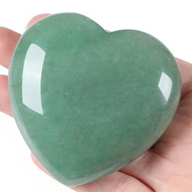GUJOXILA GUJOXILA 60mm Grner Aventurin Herz Aus Stein Gro? Kristalle Edelsteine Herzen Heilsteine Herz Sorgenstein Herz Handschmeichler Steine Energiesteine Geschenk Reiki Dekoration Glcksbringe