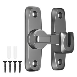 Sliding gate Lock,90/180 Degree flip Sliding barn Door Lock,Security Door Latch,Small gate latches for barn,Garden,Bathroom,Outdoor,Garage,Window,Sliding Door(Grey)