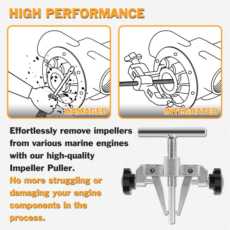 gokeshfly Impeller Puller 660040-1 for 2-1/4" to 2-9/16", Impeller Removal