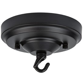 Haultop Light Canopy Kit, 6IN Chandelier Canopy Kit with Hook, Matte Black Ceiling Canopy Kit, Metal Chandelier Canopy for Pendant Light, Chandelier, Grow Light, Plant, Max Load 22LBS